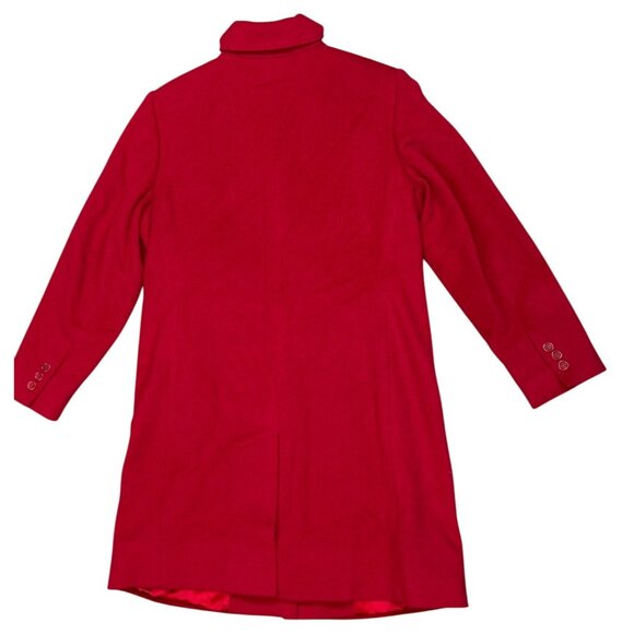 Vintage LL Bean Womens Long Peacoat in Classic Red Size 12 Sloanie Academia - Picture 2 of 5